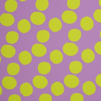 Preview: Outdoorstoff (wasserdicht) Colourful Collection, Punkte in Flieder/Limette, als Warenausschnitt